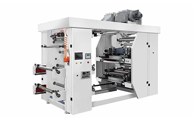 What can a 2-color stack‑type flexo printing machine print on plastic film?